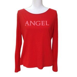 NWOT Victoria's Red "Angel" Long Sleeve Shirt. Size‎ Medium. Women's Fashion